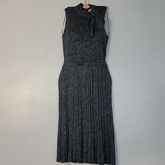 Kate Spade Mock Neck Metalic  Sparkle Midi Length Dress - Picture 1 of 14